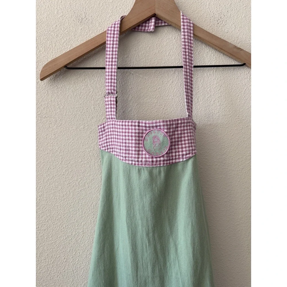 SUZANNE SOMERS Womens Apron Cottagecore Retro Gingham Farmhouse One Size